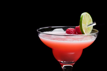 red margarita cocktail glass