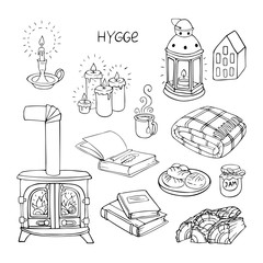 set of hygge doodles.