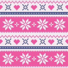 Merry Christmas wool knitted sweater background vector illustration, Christmas and holiday card design template