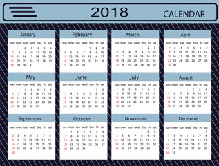 Calendar on a blue background with a element white lines