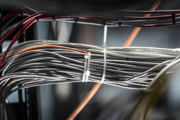 wired chaos in server room