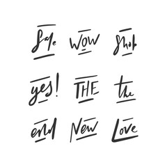 Handdrawn short vector words.