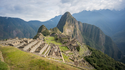 View of the Lost Incan City of Machu Picchu near Cusco, Peru.