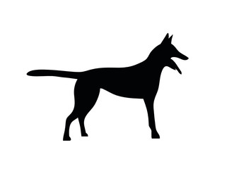 Silhouetted dogs. Belgian Shepherd Dog Malinois. Symbol 2018