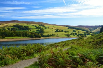 A scenic rural image,close to Ladybower reservoir in the English Peak District.