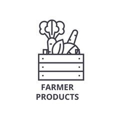 farmer products line icon, outline sign, linear symbol, flat vector illustration