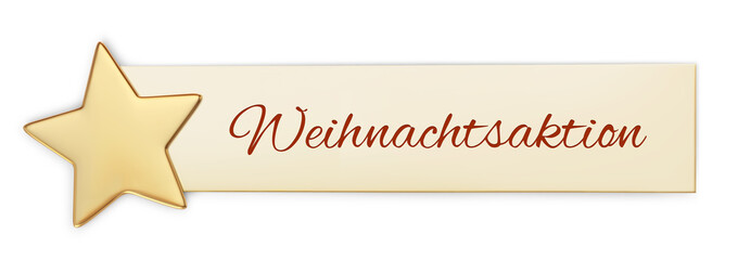 Fototapeta na wymiar Gift card banner with gold star - Weihnachtsaktion
