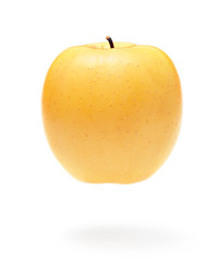 Yellow apple on white background