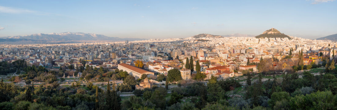 Panoramic view of Athens city