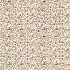 Seamless Beige Knitwear Fabric Texture with Pigtails. Repeating Machine Knitting Texture of Sweater. Beige Knitted Background.