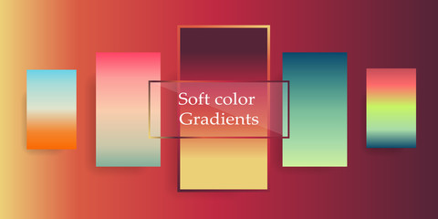 Soft color gradients. A modern color combination for a mobile application, or for design. Gradient background.