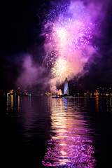 fireworks at the tegernsee lake