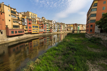 Girona cityscape, northern Spain - looking out over the Onyar river