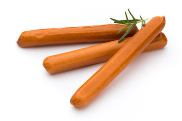 Fresh sausage isolated over white background.