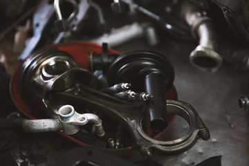 Obraz na płótnie Canvas disassembled car engine