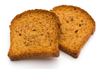 Sliced Toast Bread isolated on white background, top view.