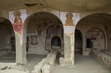  Ancient Surviving Frescoes In Walls Of Caves Of David Gareja Monastery Complex.Kakheti Region, Georgia.