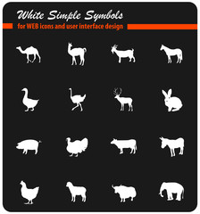 farm animals icon set