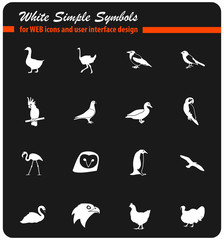 birds icon set