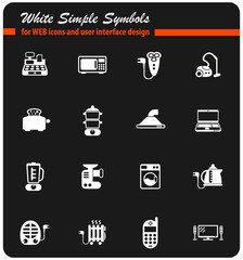 electronics supermarket white icon set