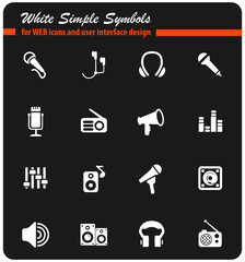musical equipment icon set