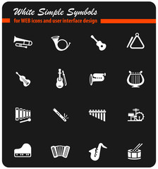 musical instruments icon set