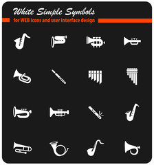 wind instruments icon set