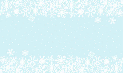 Naklejka na ściany i meble Background with white snowflakes. Vector graphic winter pattern.