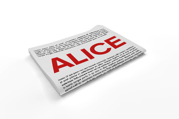 Alice on Newspaper background