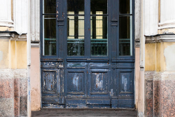 old vintage wooden door