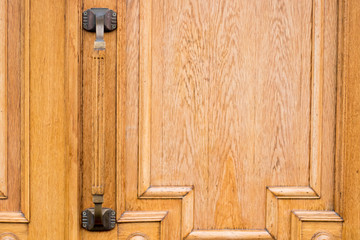 old wooden door with handle