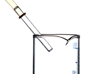 Set Laboratory beaker, glassware, isolated on white background.