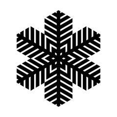 Snowflake icon. Christmas and winter theme. Simple flat black illustration on white background.