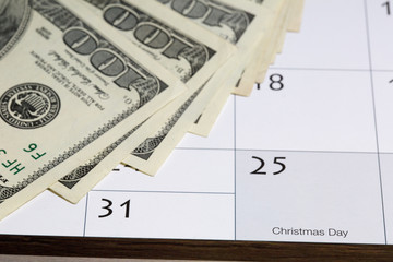 money and the calender shopping days till christmas