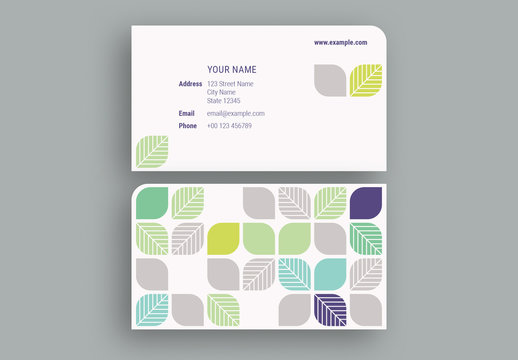 Colorful Leaves Business Card Layout
