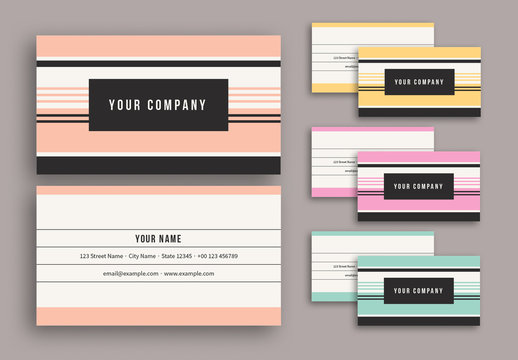 Colorful Stripes Business Card Set