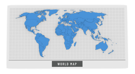 Fototapeta na wymiar 3D map of the world