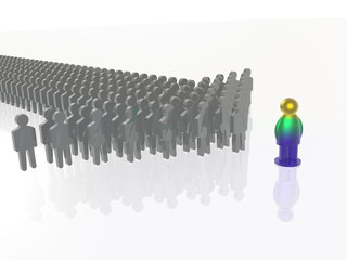 Colored and grey mans