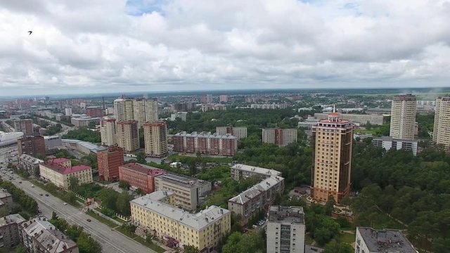 city skyline aerial view