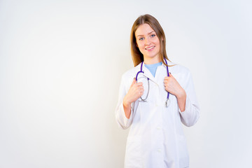 Female pediatrician at her office