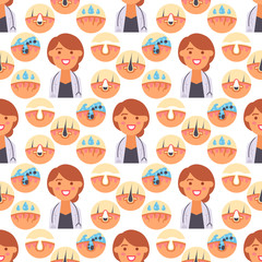 Facial care skin problems clean humancosmetic pimple dermatology instability facial care teenager defects seamless pattern background vector illustration.