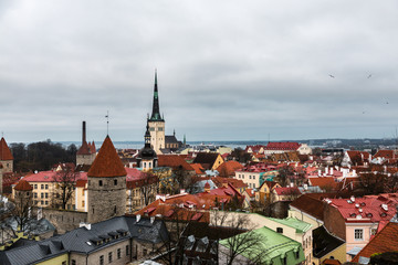 Fototapeta na wymiar Aerial view of Tallinn old town