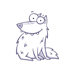 Funny wolf doodle