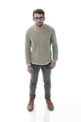 Fototapeta premium portrait of a serious young man. Photo in full length