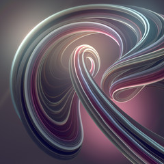Colored twisted shape. Computer generated abstract geometric 3D render illustration