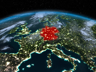 Germany from space at night