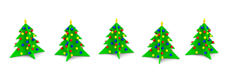 Christmas trees in a row