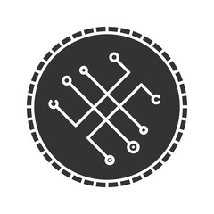 Digital coin glyph icon