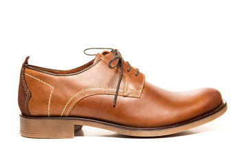 men's classic brown leather shoe - isolated