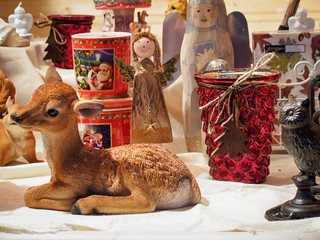 A baby roe deer souvenir in a shop-window